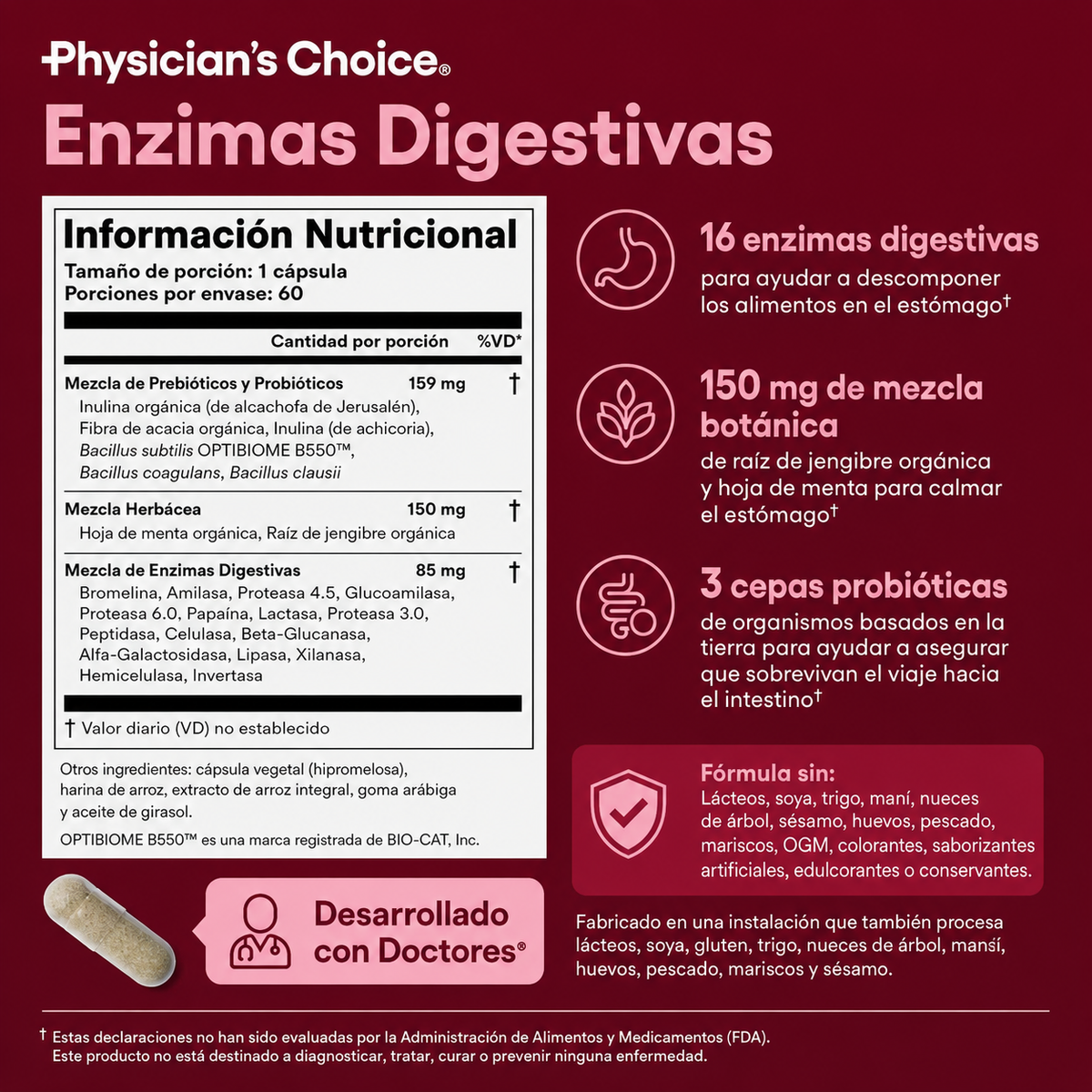 Enzimas Digestivas : Prebióticos + Probióticos